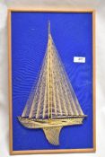 An interesting pond yacht illustrated panel, 45cm x 28cm