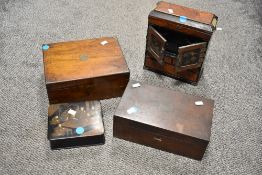 A late 19th Century Chinese freestanding jewellery box, a Japanese lacquered and hinged box