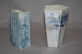 Two studio pottery vases of small form, including Carn ppttery Penzance and another marked Charlotte