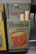 A large and decorative reproduction cigarette advertising sign, for Drumhead Cigarettes, John