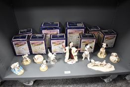 Nine Royal Doulton 101 Dalmations cartoon figure studies including Penny Yawning, Bongo, Lucky,