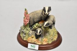 A Border Fine Arts study, Badger family, B0221.