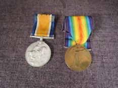 A WW1 Pair, British War Medal & Victory Medal to 266378 PTE.W.Vickers.L.N.Lanc.R