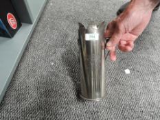 A WWI rare all steel German Shell Case dated 1917, fine engraved Highland Light Infantry Badge and