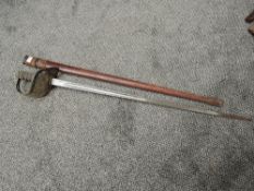 A British Infantry Officers Sword 1895 pattern, George V cypher on 3/4 basket hilt, blade engraved