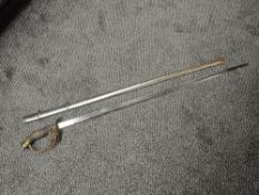 A German Prussian Infantry Officers Sword pattern 1889, Prussian eagle inset in guard, badge of