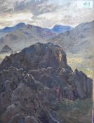 Harry Goodwin (British School 19th Century), oil on board, 'Rocks in Little Langdale', monogram