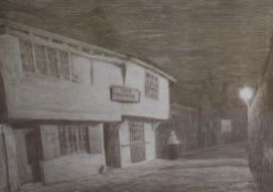Sydney Lee (1866-1949), print, Exeunt The Two Brewers (the oldest inn in London), framed and under