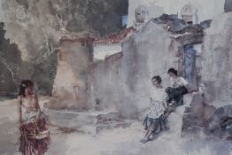 After Sir William Russell Flint R.A (British 1880-1969) a pair of modern coloured prints, female