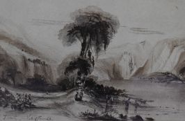 Attributed to John 'Warwick' Smith (British 1749-1831) a monochrome watercolour sketch, entitled '