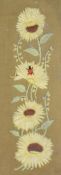Two 20th Century needlework embroideries depicting floral arrangements, to comprise a sunflower