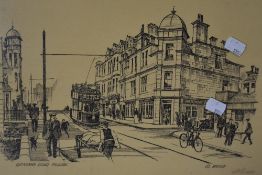 After Laurence Stephen Lowry (1887-1976), reproduction print, 'The Lodging House', framed,