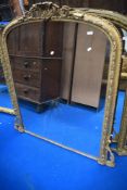 A 19th Century gilt plaster overmantel wall mirror