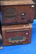 Two vintage wireless radios including HMV