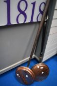 Two traditional bed warming pans