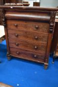 A Victorian mahogany Scotch style chest of drawers of nice proportions, having one concealed