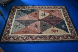 A modern carpet rug with animal design.