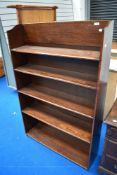A large early-mid 20th century oak five-tier open bookcase 137cm