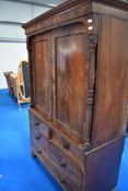 A 19th Century mahogany linen press