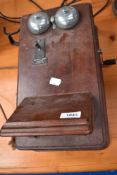 A vintage wall mounted telephone casing (no handset)