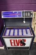 A vintage decorative Elvis themed Juke Box cabinet with workings removed and containing Panasonic CD