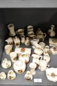 A collection of crested ware, approx. 33 pieces , including Shelley trinket saucer for Coventry