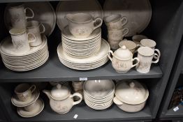 A collection of 1980sDunoon ceramics 'Marlfield' table ware, including plates bowls, tureen, cups