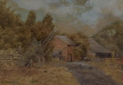 Winifred Isaacs (1878-1954), watercolour, 'The Farmyard', signed to the lower left, framed, mounted,