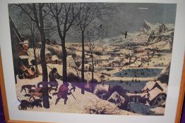 After Pieter Brugel the Elder (1525-1569, Dutch/Flemish), colour print, 'The Hunters In The Snow',