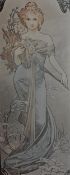 After Alphonse Mucha (1860-1939), coloured prints, The Seasons, Innocent Spring, Sultry Summer,