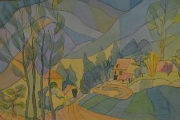Davinia Hitchcock (20th Century, British), watercolour, 'Lamouroux', a post-impressionist style