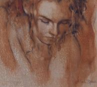 After Mark Spain (b.1962, British), contemporary colour print, Portrait of a dancer, signed in print