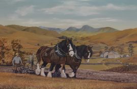 *Local Interest - H.M. Hooper (20th Century, British), oil on canvas, 'Lakeland Duet', a painting