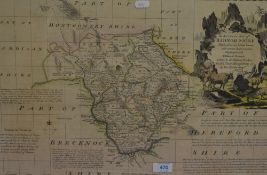 After Thomas Kitchin (1718-1784) a hand-coloured engraved map 'An Accurate Map of Radnorshire',
