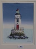 Gary Walton (b.1962, British), contemporary colour print, 'The Lighthouse II', limited edition 64 of
