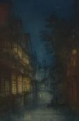 James Alphege Brewer (1881-1946, British), aquatint, 'Canterbury', signed to the lower right in