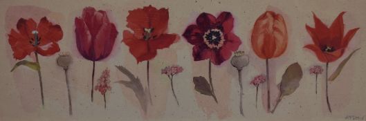 Adelene Fletcher (20th Century, British), contemporary colour print, 'Elation', a floral composition