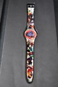 A limited edition Swatch 'Sam Francis' GZ 123 Wristwatch, 45045/49999 with original packaging and