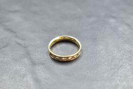 A six stone diamond half eternity ring having six brilliant cut diamonds, total approx 0.35ct all in