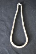 A silver twist link chain of chunky form, approx 15'