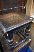 A period style oak coffin stool style occasional table