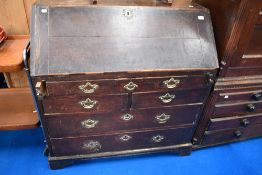 A Georgian and later oak and pine bureau (af)