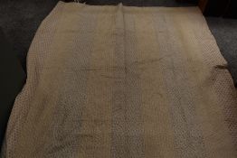 A Victorian strippy quilt, made up of floral fabrics ,beautiful stitching to plain reverse, from