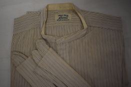 A 1940s 'Arkit shirts, Birmingham and Glasgow' gents collarless shirt, cream with brown and fawn