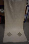 A vintage long linen Greek lace curtain.