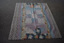 A 1920s heavy framework Medallion Patchwork quilt, thought to be North Country, quite probably