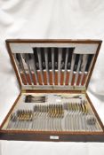 An oak cased canteen of cutlery, by John Turton & Co. Of Sheffield and Buxbridge