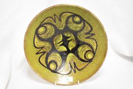A 1970s Poole Aegean series bowl, number 57, measuring 27cm in diameter