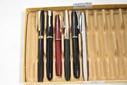 Six fountain pens includin Parker, Platignum etc