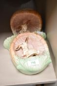 Two mid century Sylvac pottery wall rabbit design pocket number 323 together with a similar Sylvac